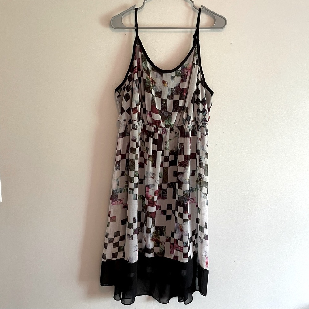 Lane Bryant floral checkered print strappy dress 18/20